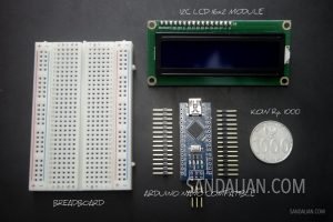 breadboard arduino nano compatible with pins i2c lcd 16x2 module uang receh 1000 rupiah